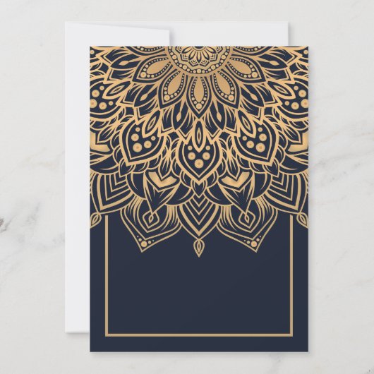 Gold mandala huwelijksuitnodiging kaart (Achterkant)