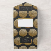 Gold Mandala Indian Wedding All In One Uitnodiging (Buitenkant)