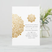 Gold Mandala Indian Wedding Kaart (Staand voorkant)