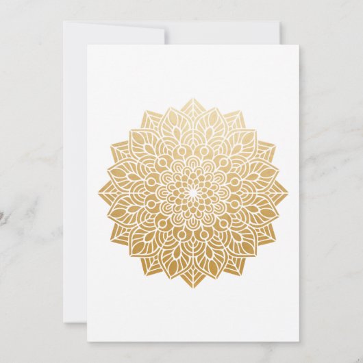 Gold Mandala Indian Wedding Kaart (Achterkant)
