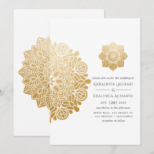 Gold Mandala Indian Wedding Kaart