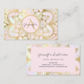 Gold Mandala Iridescent Holographic Yoga Visitekaartje (Voorkant / Achterkant)