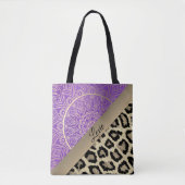 Gold Mandala Leopard Print Tote Bag (Voorkant)