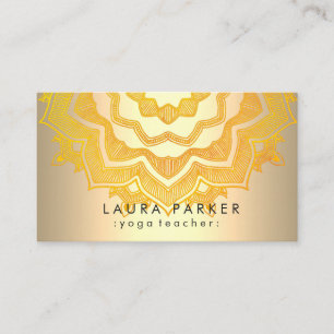 Gold Mandala Lotus Flower Yoga Meditation Holistic Visitekaartje