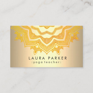 Gold Mandala Lotus Flower Yoga Meditation Holistic Visitekaartje