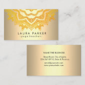 Gold Mandala Lotus Flower Yoga Meditation Holistic Visitekaartje (Voorkant / Achterkant)