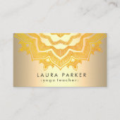 Gold Mandala Lotus Flower Yoga Meditation Holistic Visitekaartje (Voorkant)