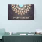 Gold Mandala Lotus Wood Banner (Beurs)