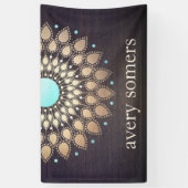 Gold Mandala Lotus Wood Banner (Verticaal)