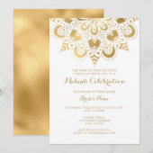 Gold Mandala Mehndi Celebration Uitnodiging (Voorkant / Achterkant)