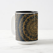 Gold Mandala Midnight Blue Mok (Voorkant links)