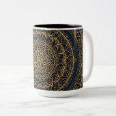 Gold Mandala Midnight Blue Mok (Voorkant rechts)