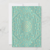 Gold Mandala Mint Green First Heilige Communie Kaart (Achterkant)