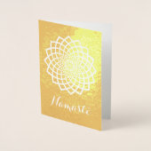 Gold Mandala Namaste Wenskaart Folie Kaarten (Voorkant)