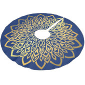 Gold Mandala Navy Blue Kerstmis Kerstboom Rok (Gekanteld)