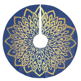 Gold Mandala Navy Blue Kerstmis Kerstboom Rok