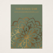 Gold Mandala & Olive Green Earring Holder Display Visitekaartje (Voorkant)