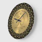 Gold Mandala op Black 50th Wedding Jubileum Grote Klok (Hoek)