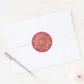 Gold Mandala op lichte, bleekroze envelop Ronde Sticker (Envelop)