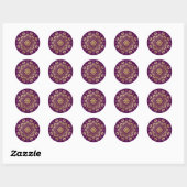 Gold Mandala op Paarse envelop Stickers (Vel)