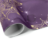 Gold Mandala op Paarse hemel Cadeaupapier (Rol Hoek)