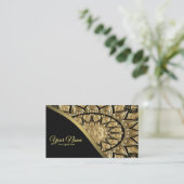 Gold Mandala op zwart Visitekaartje (Staand voorkant)