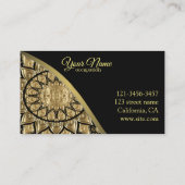 Gold Mandala op zwart Visitekaartje (Achterkant)
