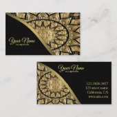 Gold Mandala op zwart Visitekaartje (Voorkant / Achterkant)
