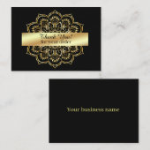 Gold Mandala op zwarte achtergrond Dank u Notitiekaartje (Voorkant / Achterkant)