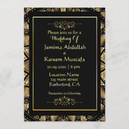 Gold Mandala op zwarte achtergrond Kaart