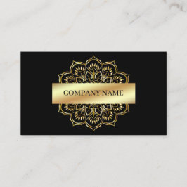 Gold Mandala op zwarte achtergrond Visitekaartje