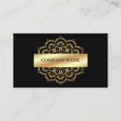 Gold Mandala op zwarte achtergrond Visitekaartje (Voorkant)