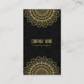 Gold Mandala op zwarte achtergrond Visitekaartje (Voorkant)
