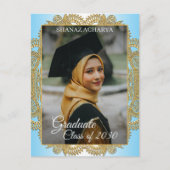 Gold Mandala over blauwe Afstuderen Briefkaart (Voorkant)