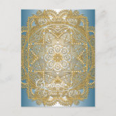 Gold Mandala over Blauwgroen blauw Afstuderen Briefkaart (Voorkant)