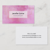 Gold Mandala over getextureerde dieproze Waterverf Visitekaartje (Voorkant / Achterkant)