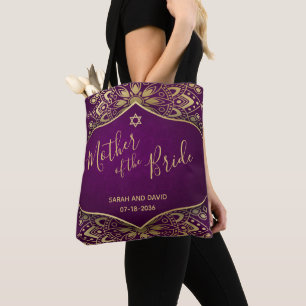 Gold Mandala over Paarse moeder van de Bride Tote Bag