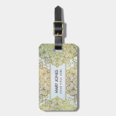 Gold Mandala over waterverf Bagagelabel (Voorkant verticaal)