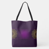 Gold Mandala Paarse monogram Canvas tas (Achterkant)