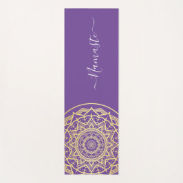 Gold Mandala Paarse Namaste Script Yogamat