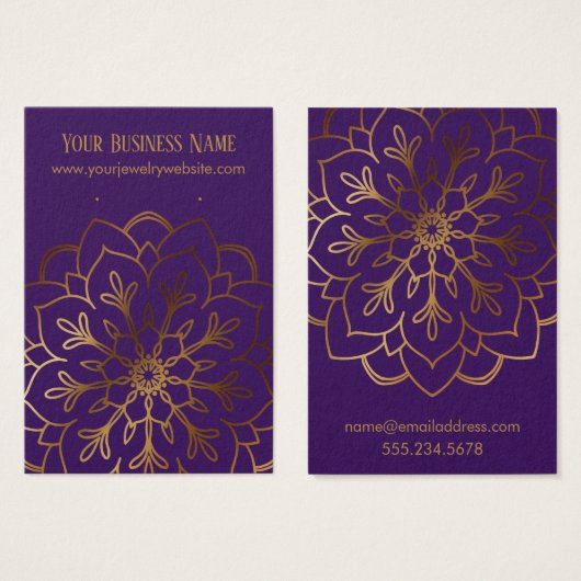 Gold Mandala & Paarse verhuurder Kaarten Visitekaartje (Voorkant /achterkant)
