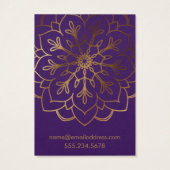 Gold Mandala & Paarse verhuurder Kaarten Visitekaartje (Achterkant)