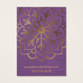 Gold Mandala & Paarse verhuurder Kaarten Visitekaartje (Achterkant)