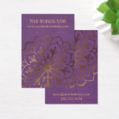 Gold Mandala & Paarse verhuurder Kaarten Visitekaartje (Bureau)
