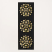 Gold Mandala Pattern Black Boho Yogamat (Voorkant)