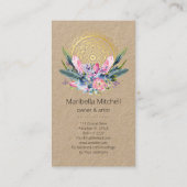 Gold Mandala Pink Crystals Psychic Spa Spiritueel Visitekaartje (Achterkant)