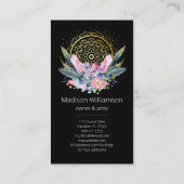 Gold Mandala Pink Crystals Spa Spiritueel Dank u Visitekaartje (Achterkant)