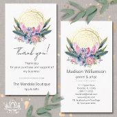 Gold Mandala Pink Crystals Spa Spiritueel Dank u Visitekaartje