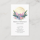 Gold Mandala Pink Crystals Spa Spiritueel Dank u Visitekaartje (Achterkant)