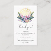Gold Mandala Pink Crystals Spa Spiritueel Dank u Visitekaartje (Voorkant)